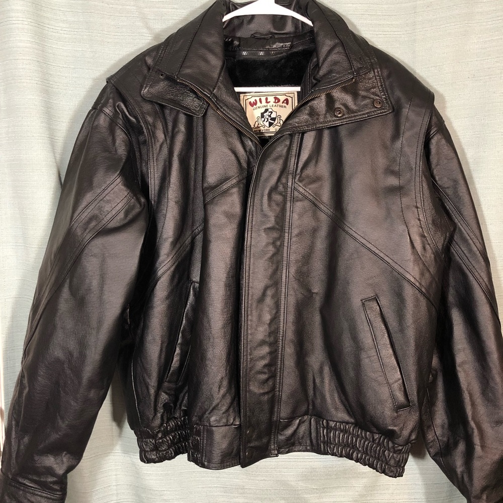 Leather motorcycle jacket